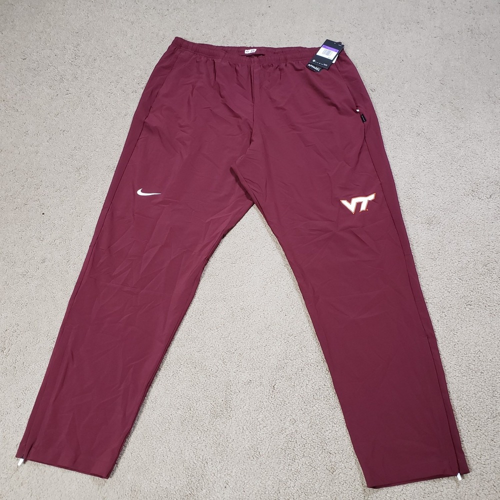 PLAYER ISSUED Nike Virginia Tech Hokies Pants Mens 3XL Maroon Dri-Fit Jogger NEW
